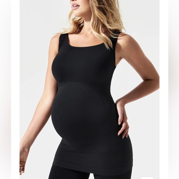 Blanqi Maternity Black Belly Support Tank Top Pregnancy Stretchy Belly Panel - Picture 1 of 14